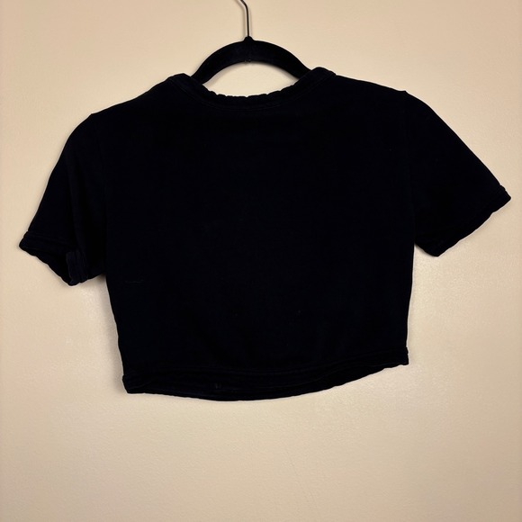 A.L.C. Wren Tee Crop Top Womens Size XS Black‎ Cotton Corset Short Sleeve Chic - Picture 5 of 7